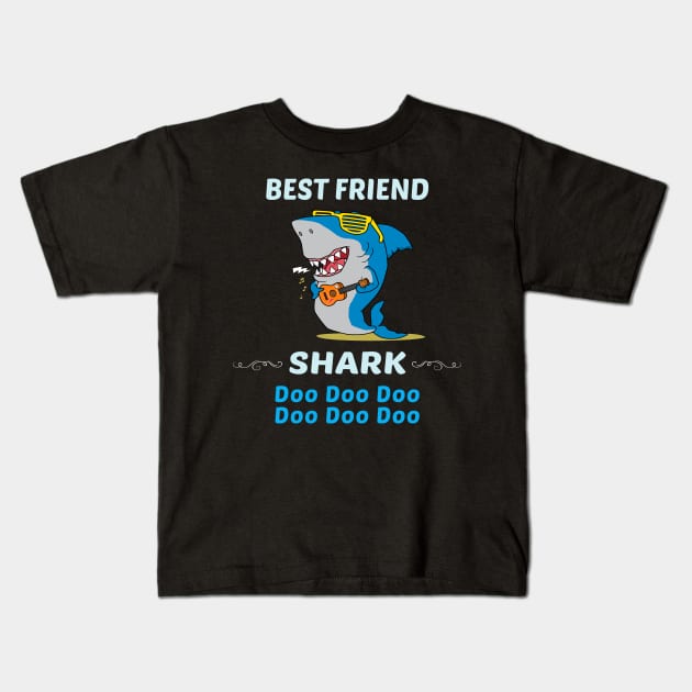 Family Shark 2 BEST FRIEND Kids T-Shirt by blakelan128